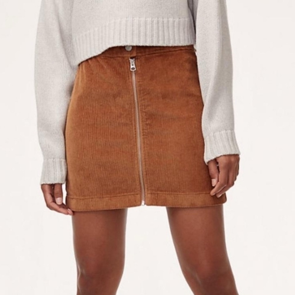 Aritzia Brown Corduroy Mini Skirt